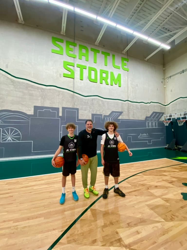 Arvin with Jr. Storm camp boys